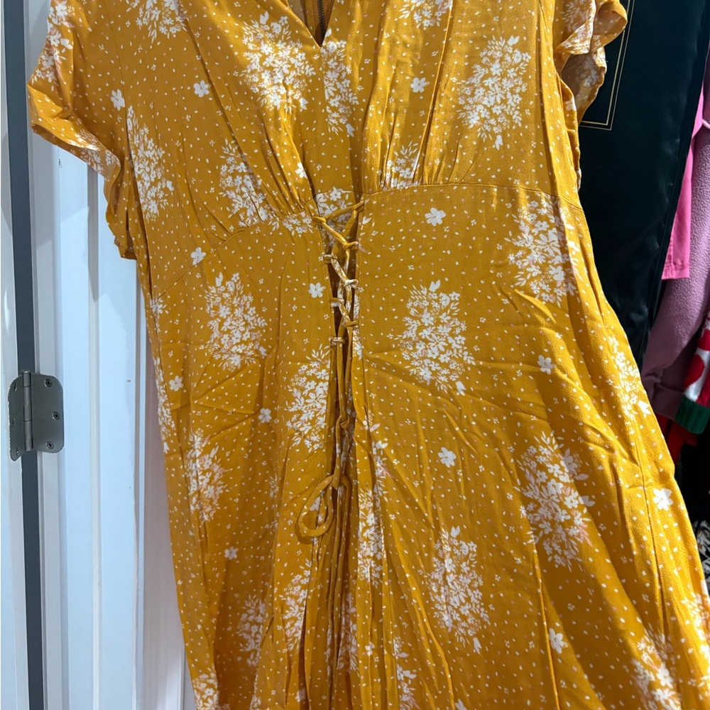 Wild Fable Mustard Floral Dress